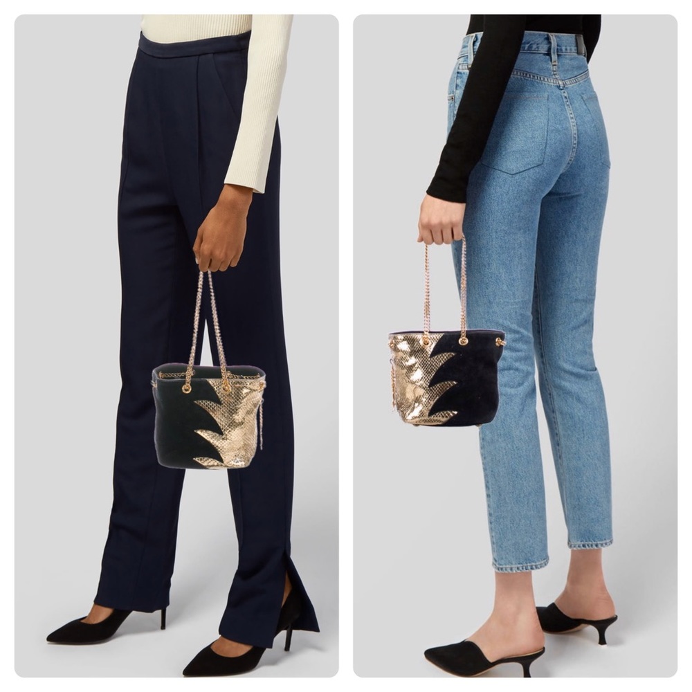 SOLD Saint Laurent Python Suede Bucket Bag - Picture 8 of 8